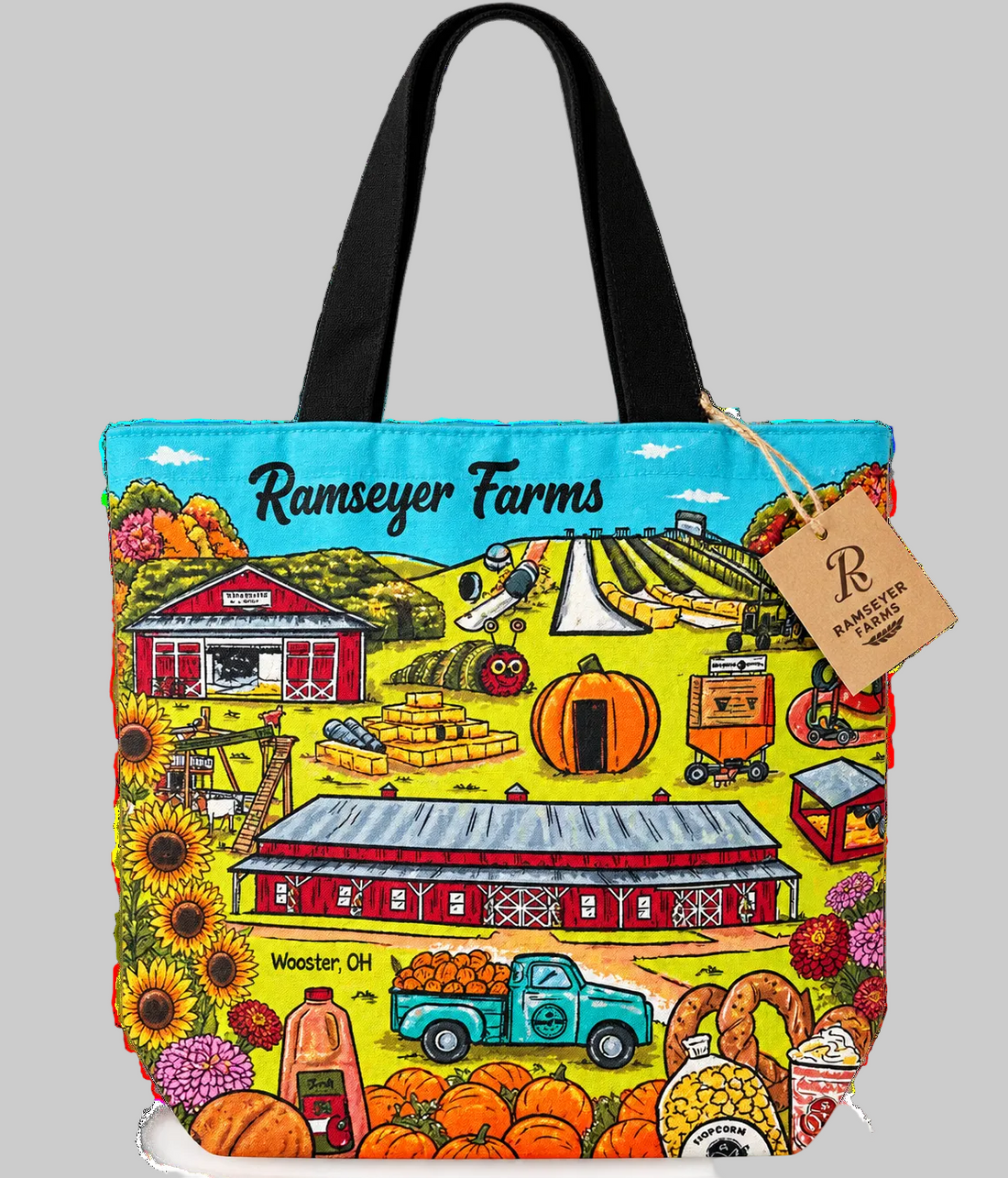 Painted Canvas Tote Bag