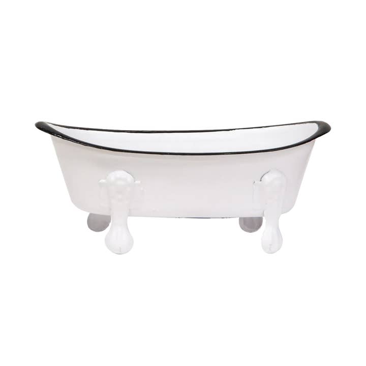 White Iron Bathtub Soap Dish