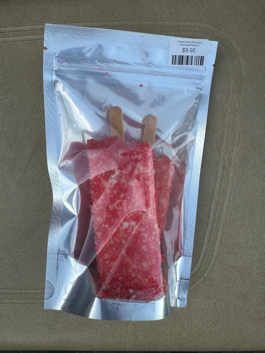 Freeze Dried Strawberry Shortcake Popsicle
