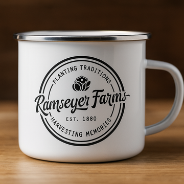 Enamel Campfire Mug with Silver Rim