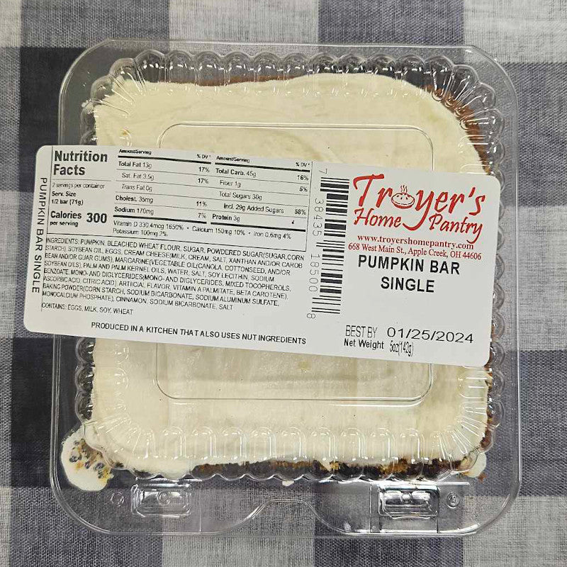 Clearance Pumpkin Bars 6pk